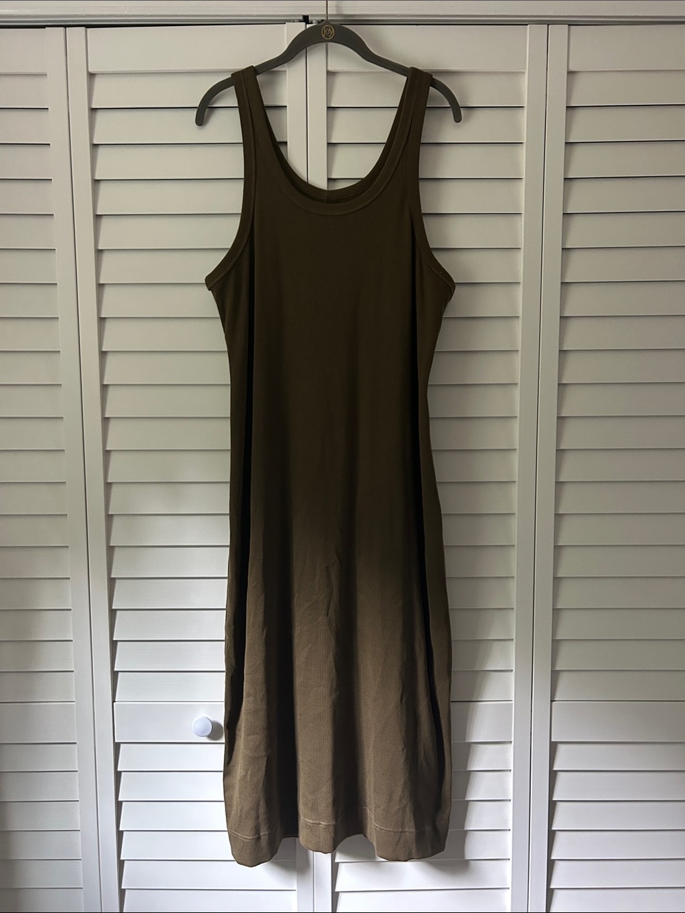 Everlane Olive Ribbed Midi Dress